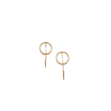 گوشواره طلا 18 عیار زنانه مدل دایره کد 1279