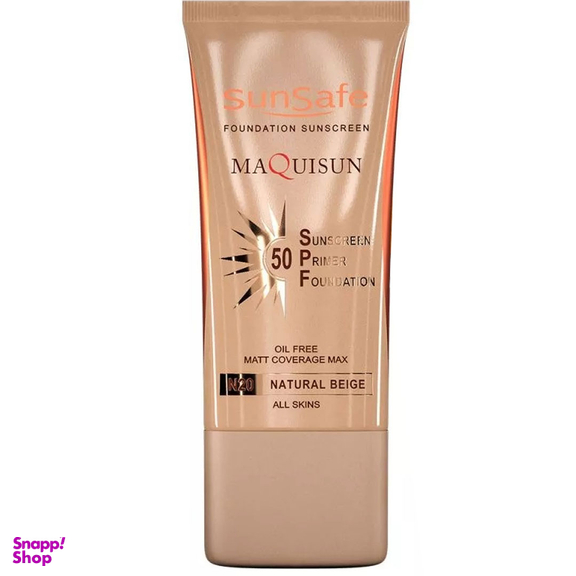 ضد آفتاب کرم پودری و پرایمری سان سیف مدل Maquisun شماره N20 حاوی SPF50 حجم ۴۰ میلی لیتر