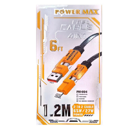 کابل USB/Type-C به Lightning/Type-C پاورمکس مدل PM-004 طول 1.2 متر