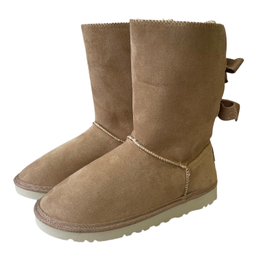 بوت زنانه طرح اگ مدل پشت بندی رنگ کرم