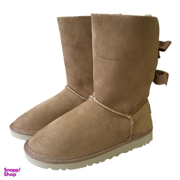 بوت زنانه طرح اگ مدل پشت بندی رنگ کرم