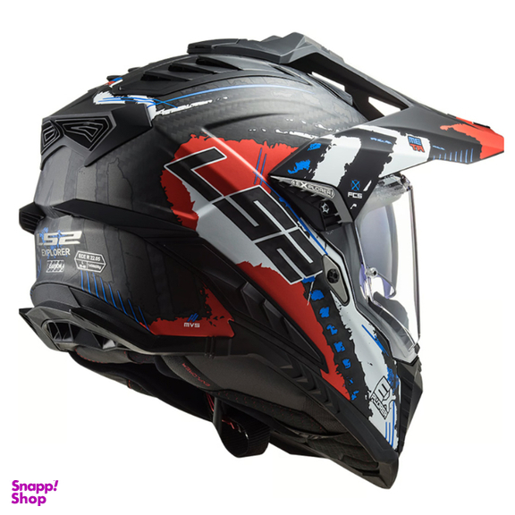 کلاه کاسکت ال اس تو مدل MX701 Carbon Extend Matt Red به همراه کاور
