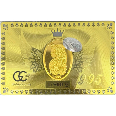 شمش طلا 24 عیار ونوس مدل Gold Crown کد 05