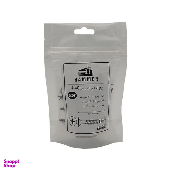 پیچ ام دی اف هامر مدل 4x40mm بسته 40 عددی