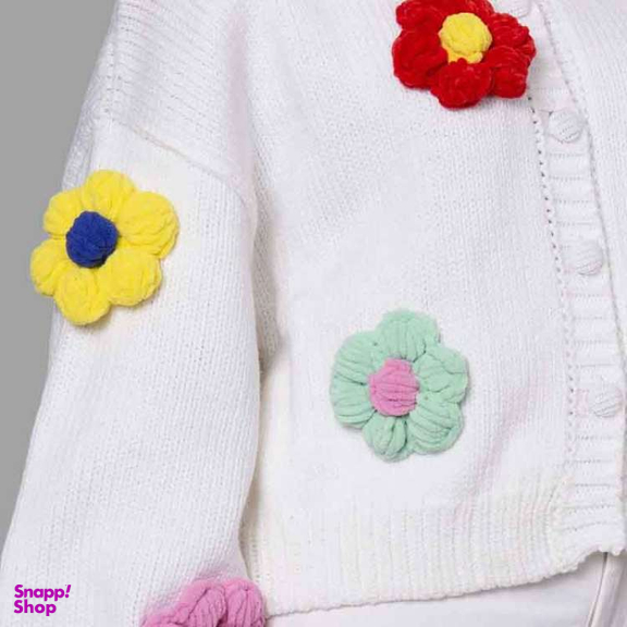 ژاکت زنانه گره استایل مدل همیشه بهار رنگ سفید