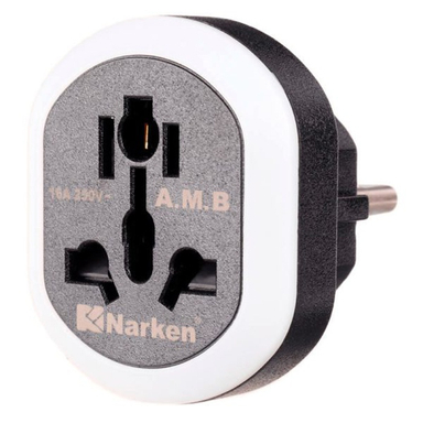 تبدیل دوشاخه 3 به 2 برق 16 آمپر نارکن مدل NK-110