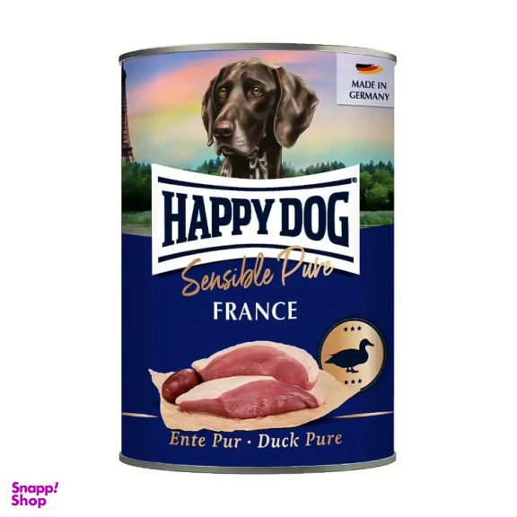 کنسرو سگ هپی داگ طعم گوشت اردک وزن 400 گرم