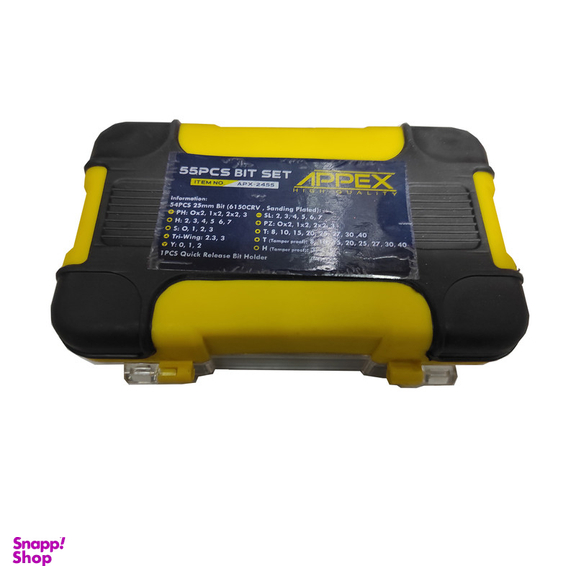 رابط سری پیچ گوشتی اپکس مدل SMT-55PCS-BIT SET بسته 55 عددی