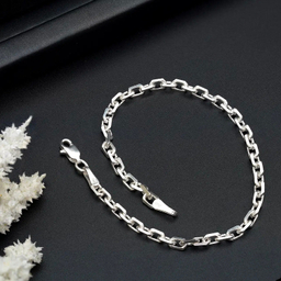 دستبند نقره مردانه گیرا طرح هرمس G098