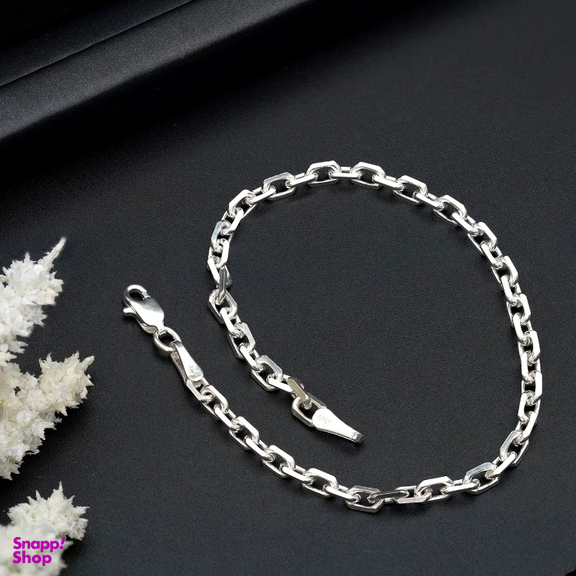 دستبند نقره مردانه گیرا طرح هرمس G098