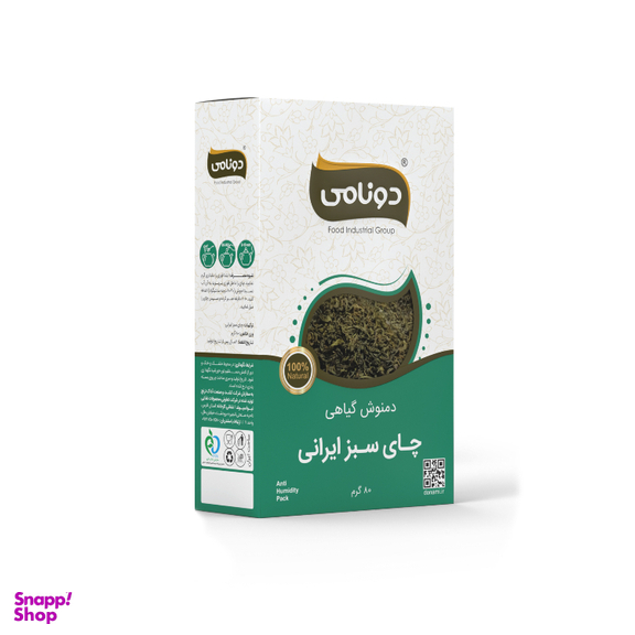 دمنوش گیاهی چای سبز ایرانی دونامی وزن ۸۰ گرم
