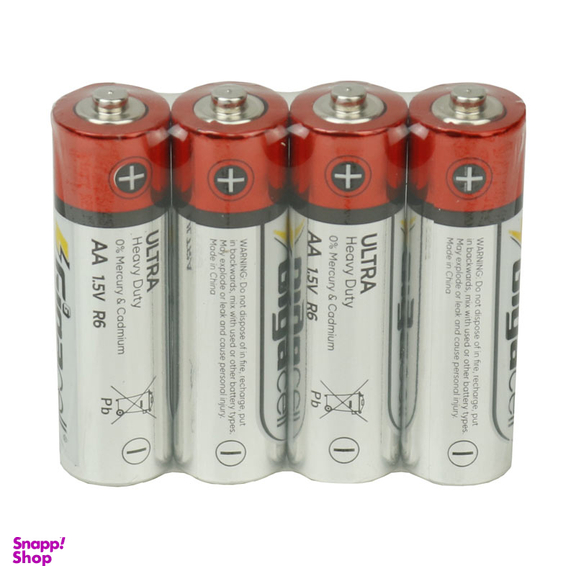 باتری قلمی گیگاسل مدل Ultra Heavy Duty R6 1.5V AA بسته 4 عددی