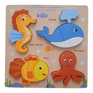 بازی آموزشی مدل پازل برشی برجسته طرح دریایی