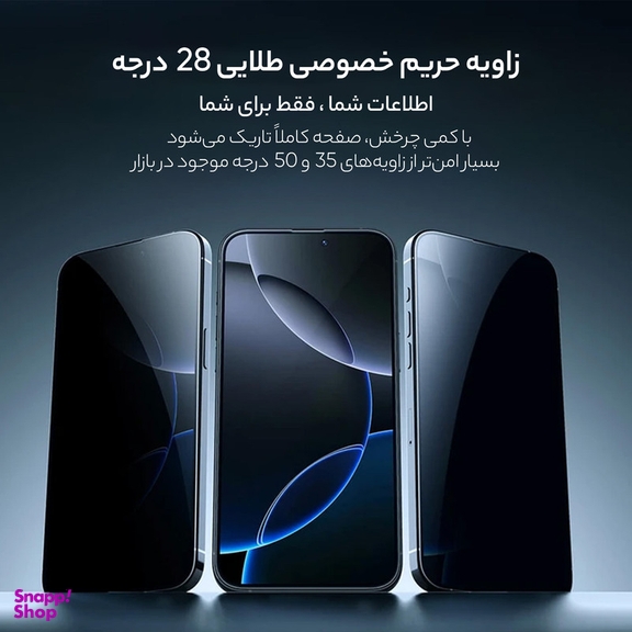 محافظ صفحه نمایش حریم شخصی نیلکین مدل Guardian Privacy مناسب برای گوشی موبایل اپل iPhone 16 Pro به همراه کیت نصب آسان