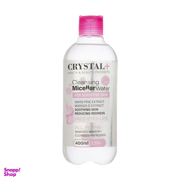 محلول پاک کننده آرایش کریستال مدل Cleansing Micellar Water حجم 400 میلی لیتر