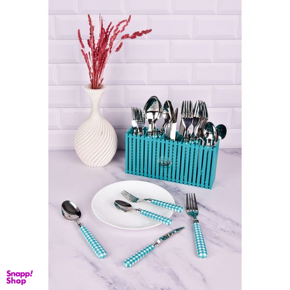 سرویس قاشق و چنگال 31 پارچه سی اند اس مدل شطرنجی