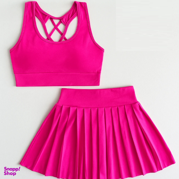 ست کراپ تاپ و دامن تنیس زنانه مدل 9202