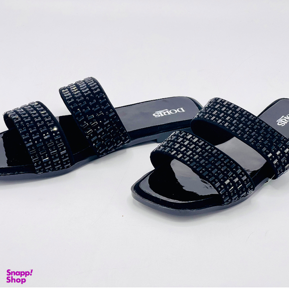 صندل زنانه دوریس مدل آسمان دو بند رنگ مشکی