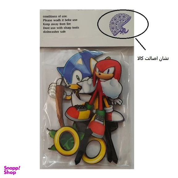 ابزار تزیین کیک به گز مدل سونیک و دوستان مجموعه 6 عددی