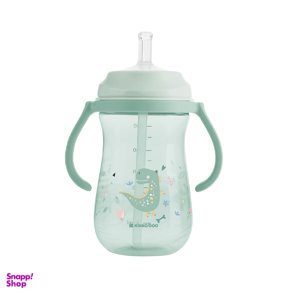 لیوان نی دار کیکابو طرح دایناسور کوچولو گنجایش 300 میلی لیتر