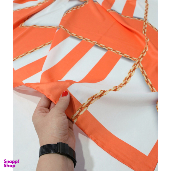 روسری زنانه آنالیا مدل ابریشم دست دوز طرح زنجیری کلاسیک کد ana-2821