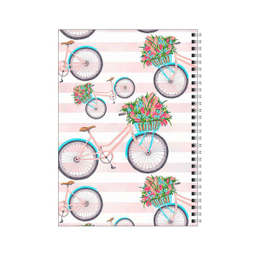 دفتر مشق 80 برگ بامبیلیپ طرح گل و دوچرخه کد 8150788