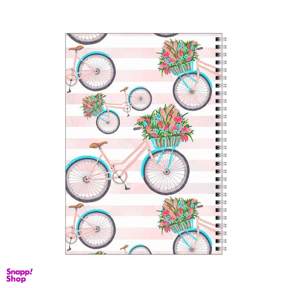 دفتر مشق 80 برگ بامبیلیپ طرح گل و دوچرخه کد 8150788