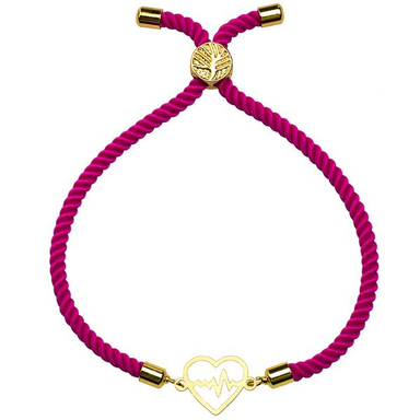 دستبند طلا 18 عیار زنانه کرابو طرح قلب و ضربان مدل Kr2182