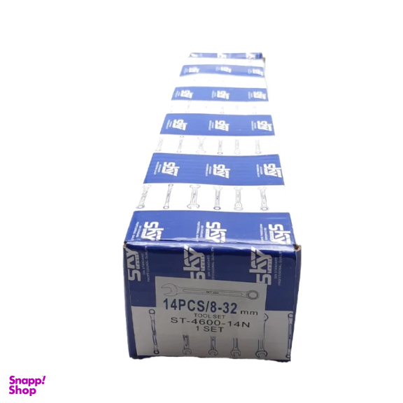 آچار یکسر تخت و یکسر رینگی اسکای مدل 4600 مجموعه 14 عددی