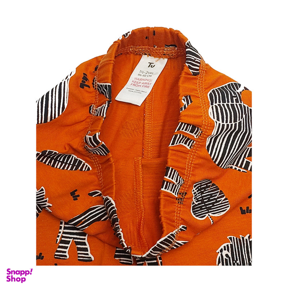 شلوارک راحتی پسرانه تی یو مدل 6368 رنگ نارنجی