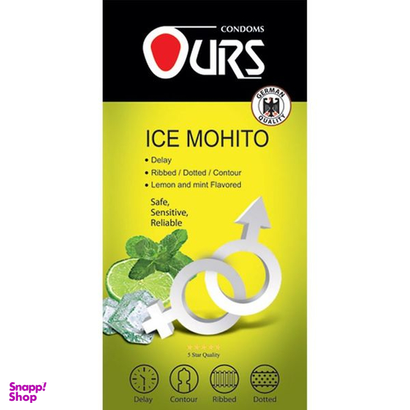کاندوم اورز مدل  ice mohito مجموعه 12 عددی