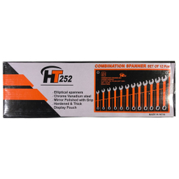 آچار یکسر تخت یکسر رینگی اچ تی 252 مدل HT252A مجموعه 12 عددی