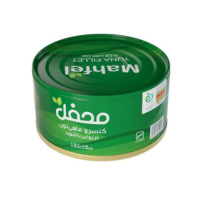 کنسرو ماهی تون در روغن با شوید محفل وزن 180 گرم
