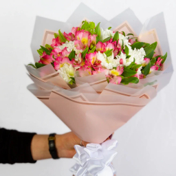 دسته گل داوودی طبیعی گل باختر مدل 25165