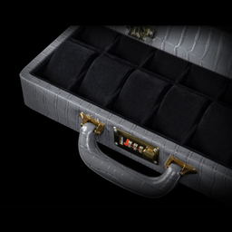 جعبه ساعت 12 خانه چرمی طرح کروکودیلی کد TW-2483