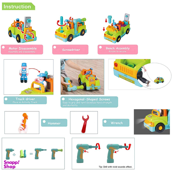 ماشین ابزار موزیکال و چراغدار هولی تویز مدل 6109 Little Mechanic Tool Truck with Light and Music