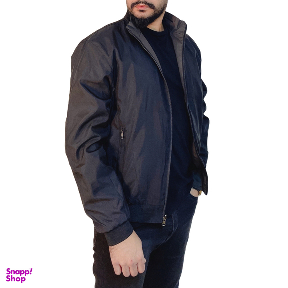 کاپشن مردانه مدل دورو کد 117 رنگ مشکی ذغالی