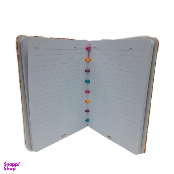 دفتر 100 برگ دکمه ای سویل مدل جلد پارچه ای قابل شستشو طرح jelly کد 4058