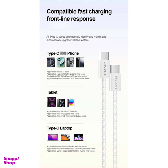 کابل دیتا USB Type-C اوی مدل CL-219T 60W طول 1 متر