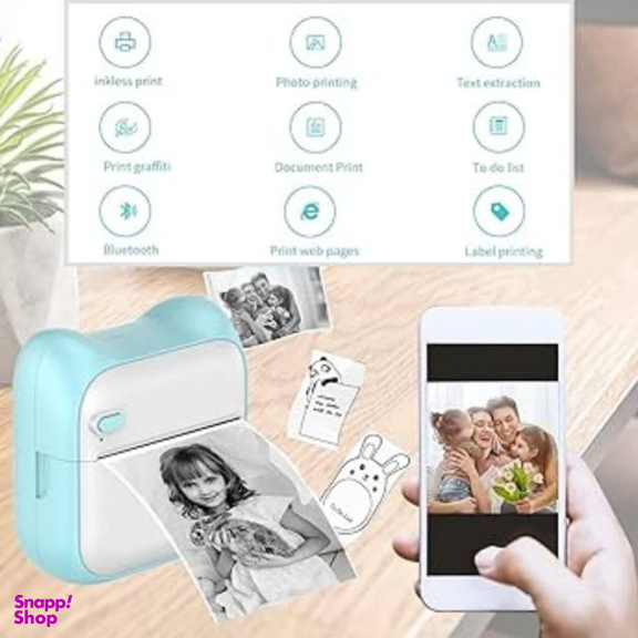 پرینتر لیبل زن ناب سل مدل پرتابل شارژی کد BL-NAAB001111 به همراه سه عدد رول کاغذی