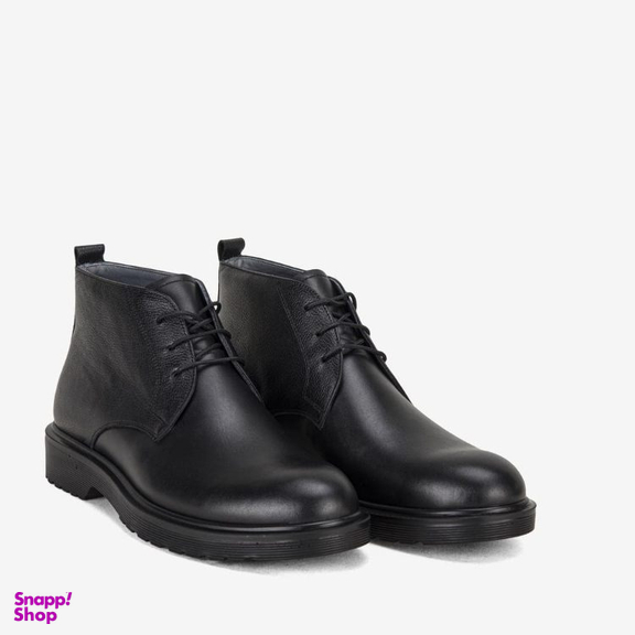 نیم بوت مردانه چرم مونو کد J5514-001 رنگ مشکی