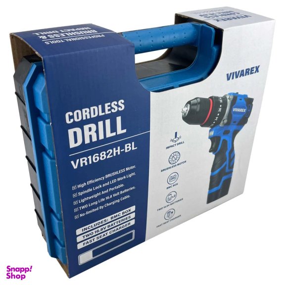 دریل شارژی چکشی 16.8 ولت ویوارکس مدل VR1682H-BL-BLUE