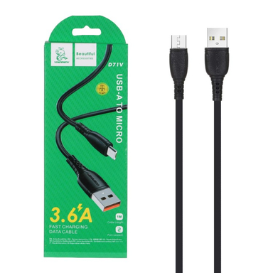 کابل شارژ USB به MicroUSB وی دنمن وی مدل D71V جریان 3.6 آمپر طول 1 متر