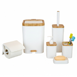 ست سرویس بهداشتی برتر مدل لیدوما طرح چوب مجموعه ۶ عددی