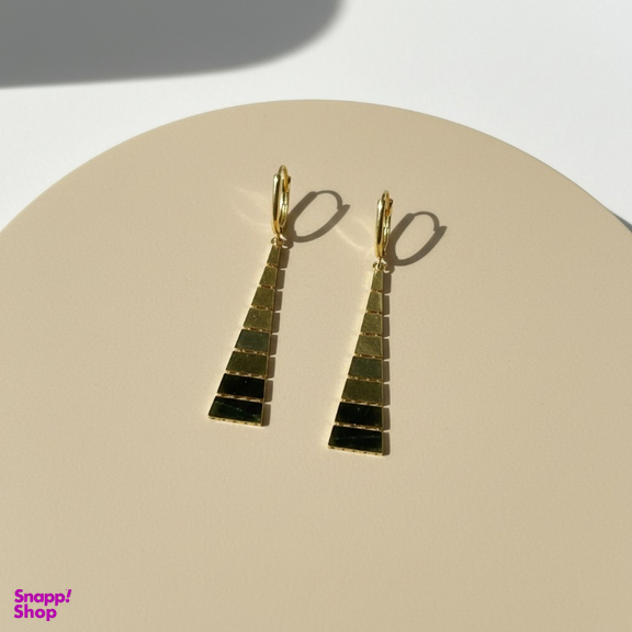 گوشواره طلا 18 عیار زنانه مدل اهرام هندسی