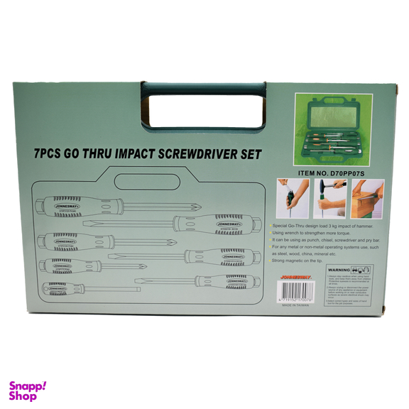 پیچ گوشتی ضربه خور جانزوی مدل D70PP07S مجموعه 7 عددی