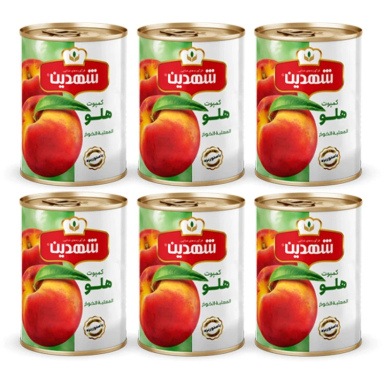 کمپوت هلو شهدین وزن 370 گرم بسته 6 عددی