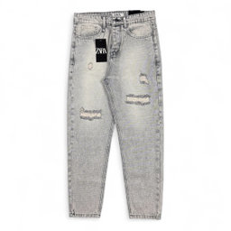 شلوار مام فیت مردانه طرح ZARA کد 1954 رنگ‌ طوسی روشن