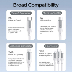 کابل تبدیل USB به Lightning/Type-C/MicroUSB لیتو مدل LD-49 طول 1 متر