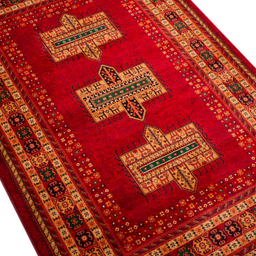 فرش ماشینی بزرگمهر طرح بلوچی لاکی 700 شانه کد 78105 رنگ شرابی